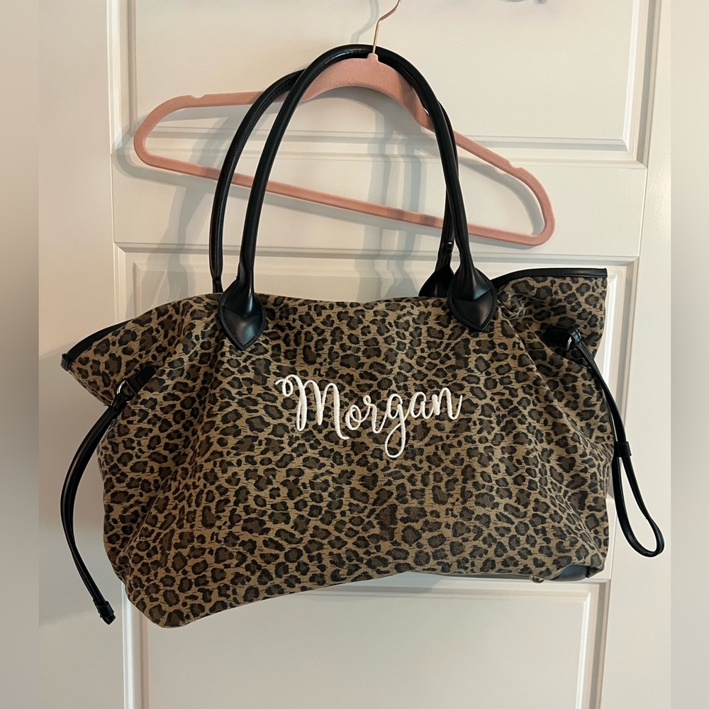 Leopard tote with Morgan